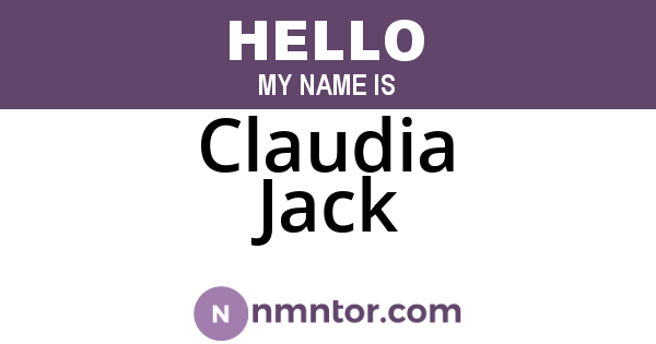 Claudia Jack