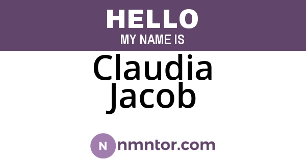 Claudia Jacob