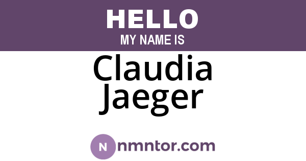 Claudia Jaeger