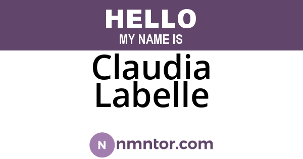 Claudia Labelle