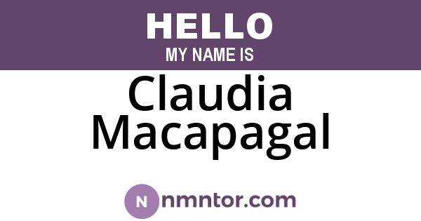 Claudia Macapagal
