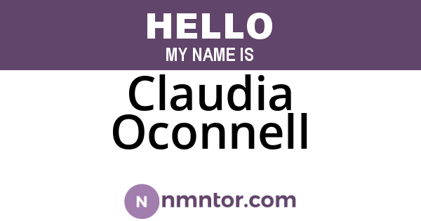 Claudia Oconnell