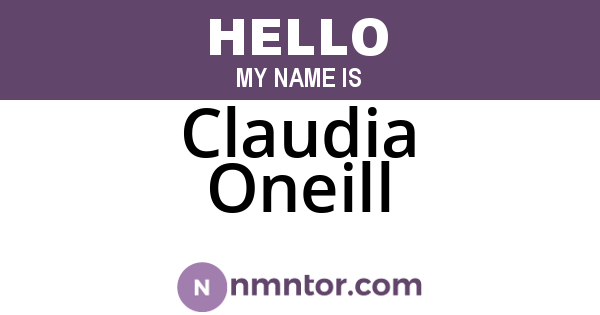 Claudia Oneill
