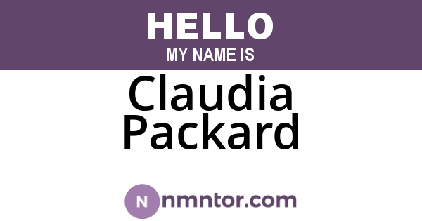 Claudia Packard