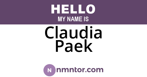 Claudia Paek