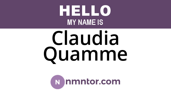 Claudia Quamme