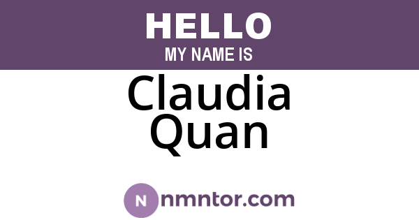 Claudia Quan