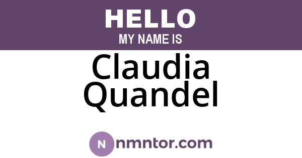 Claudia Quandel