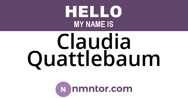Claudia Quattlebaum