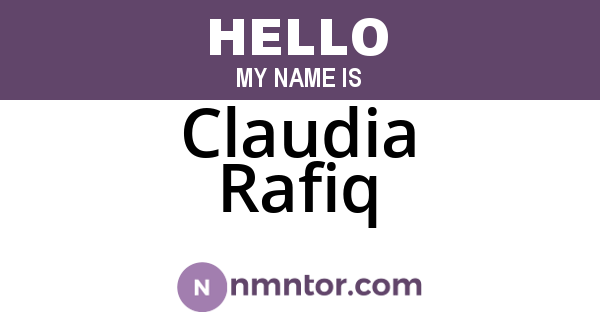 Claudia Rafiq