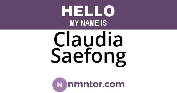 Claudia Saefong