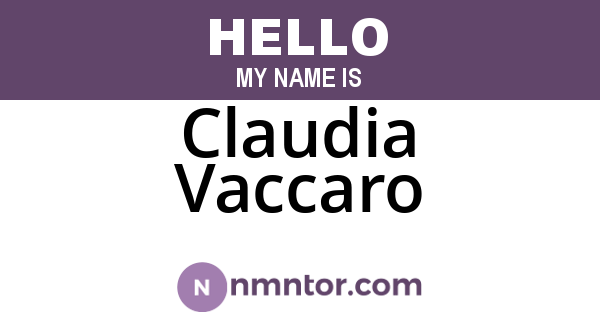Claudia Vaccaro