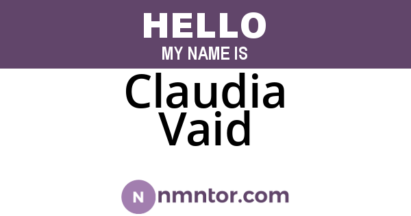Claudia Vaid