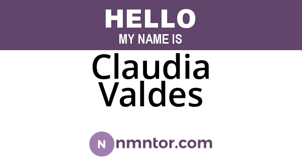 Claudia Valdes