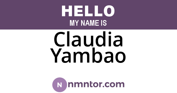 Claudia Yambao