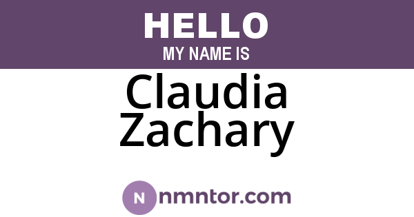 Claudia Zachary