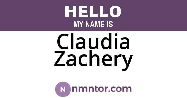 Claudia Zachery