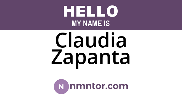 Claudia Zapanta