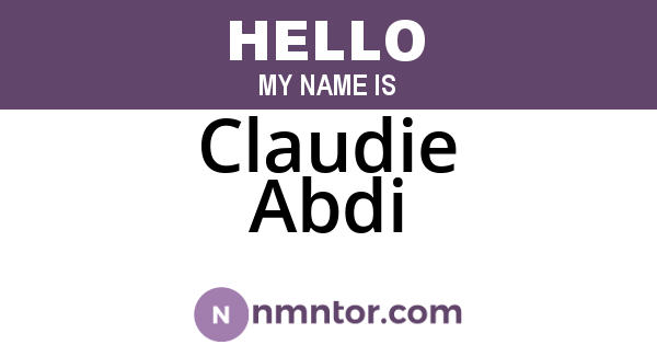 Claudie Abdi