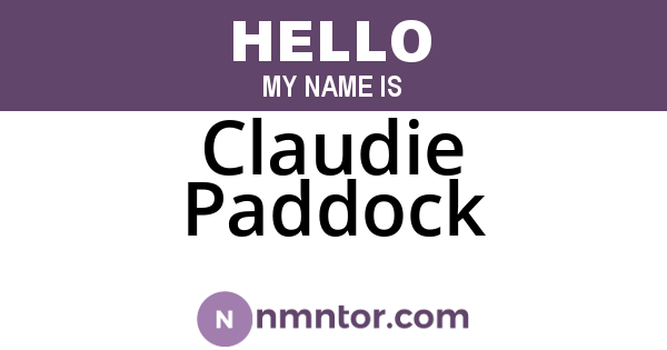 Claudie Paddock
