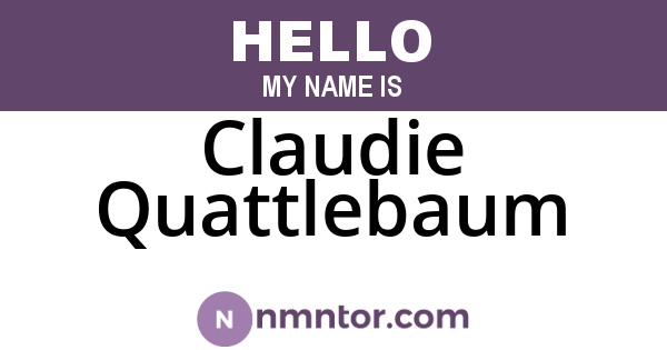 Claudie Quattlebaum