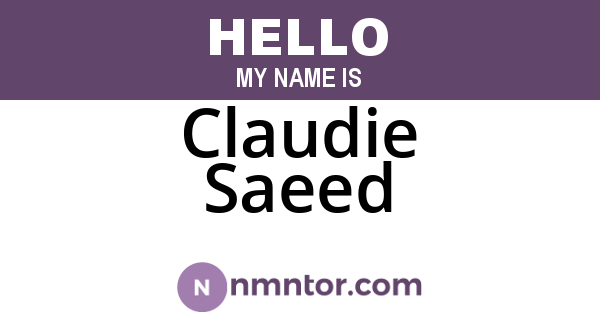 Claudie Saeed