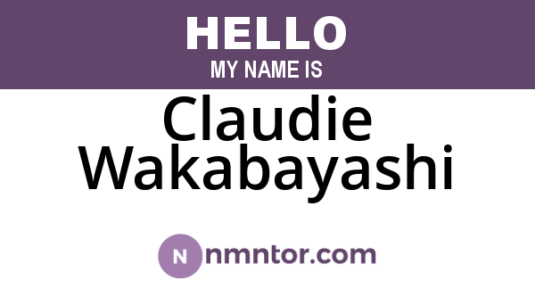 Claudie Wakabayashi
