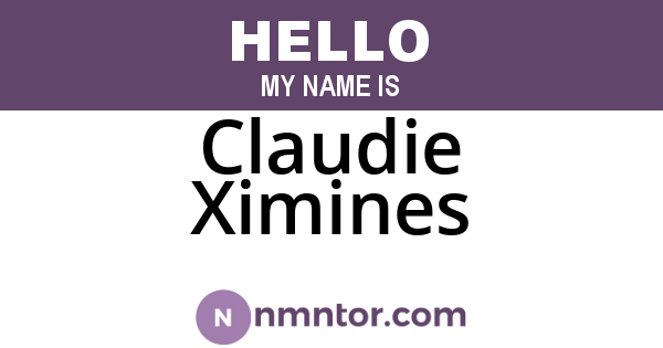 Claudie Ximines