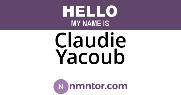 Claudie Yacoub