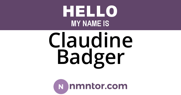 Claudine Badger