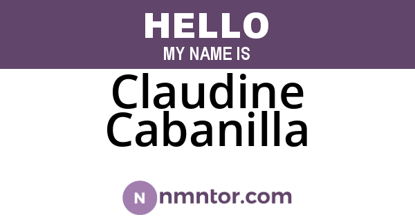 Claudine Cabanilla