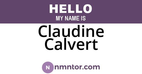 Claudine Calvert