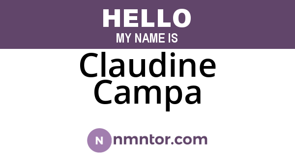 Claudine Campa