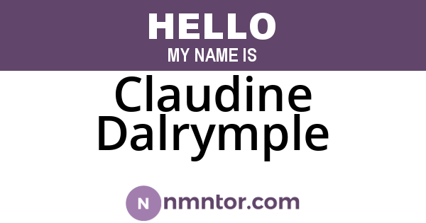Claudine Dalrymple