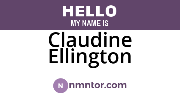 Claudine Ellington