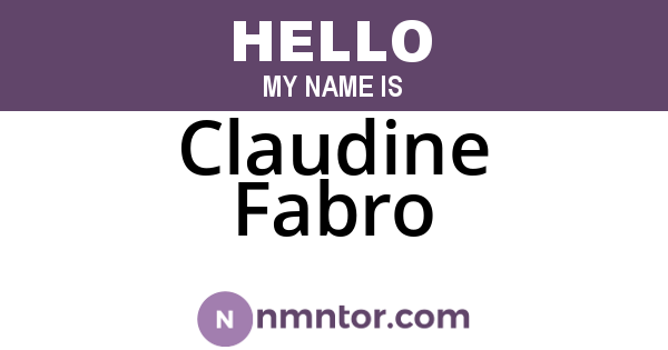 Claudine Fabro