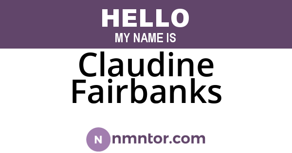 Claudine Fairbanks