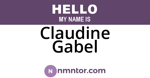 Claudine Gabel