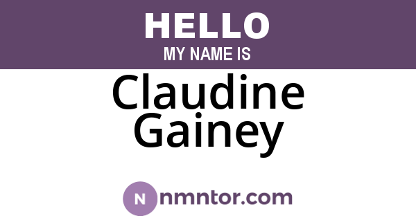 Claudine Gainey