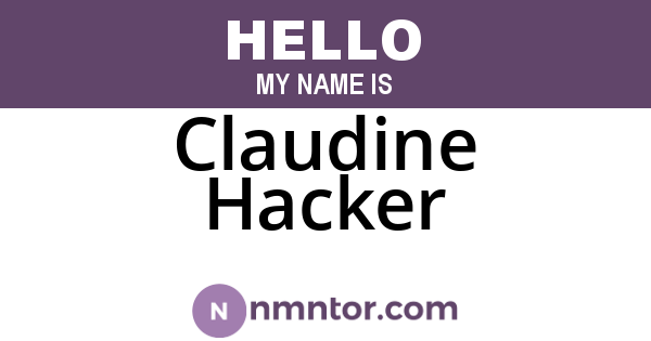 Claudine Hacker