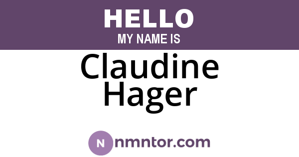Claudine Hager