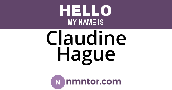 Claudine Hague
