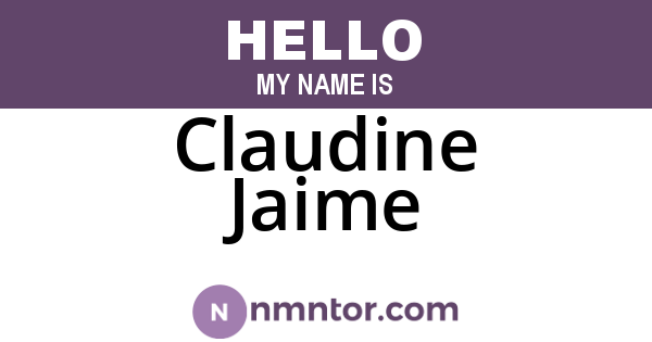 Claudine Jaime