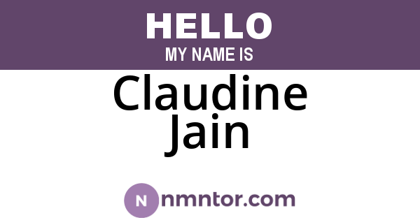 Claudine Jain