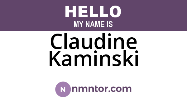 Claudine Kaminski