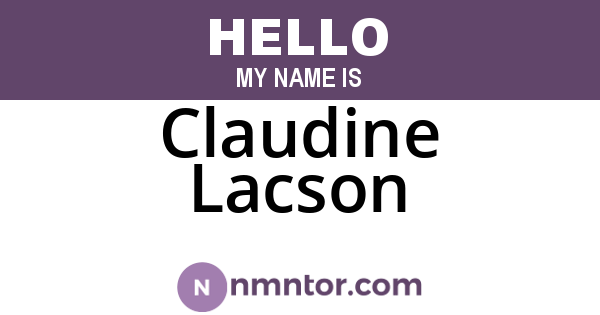 Claudine Lacson