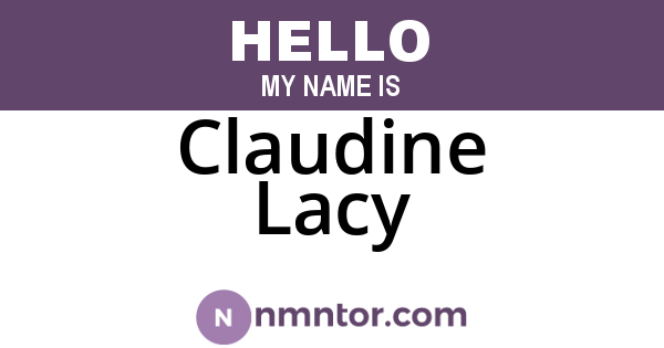 Claudine Lacy