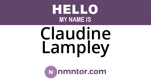 Claudine Lampley