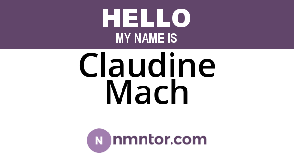 Claudine Mach