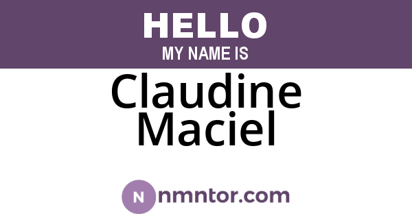 Claudine Maciel